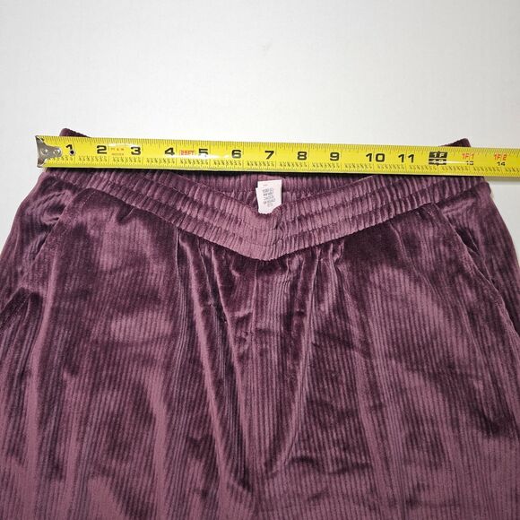 Victorias Secret Velour Lounge Set Purple Ribbed Crewneck Jogger TOP M/PANTS S - Picture 14 of 16